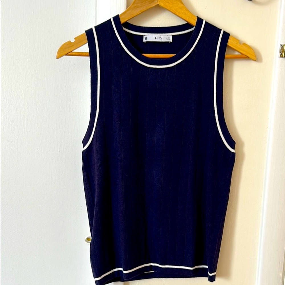 Navy with White Trim Sweater Vest
